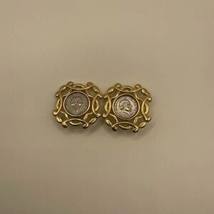 Authentic Paolo (Gucci) Medallion Clip On Earrings EROL
